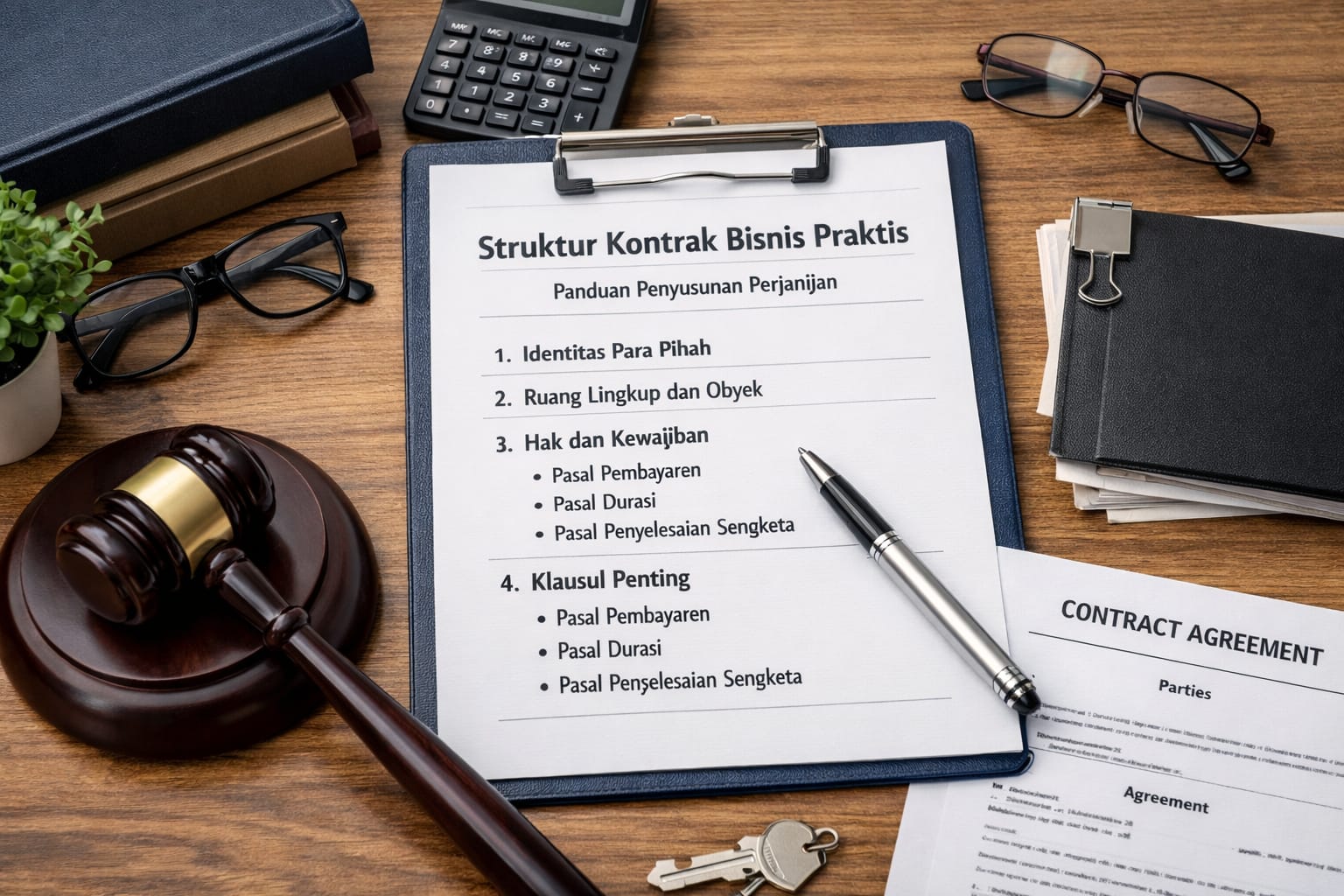 struktur contoh kontrak bisnis praktis
