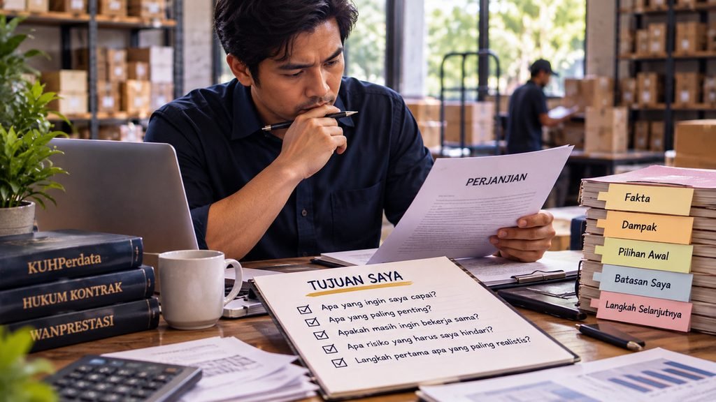 Meninjau tujuan dan keadaan sebelum menentukan langkah dalam persoalan perjanjian