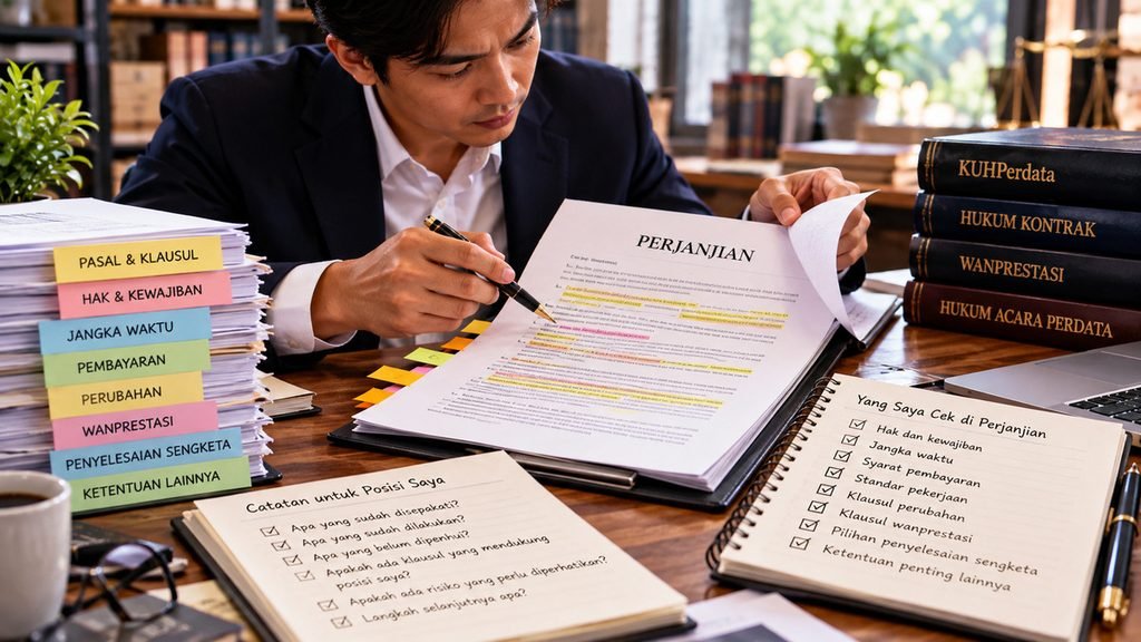 Membaca kembali perjanjian bersama catatan dan ketentuan penting sebelum menentukan langkah